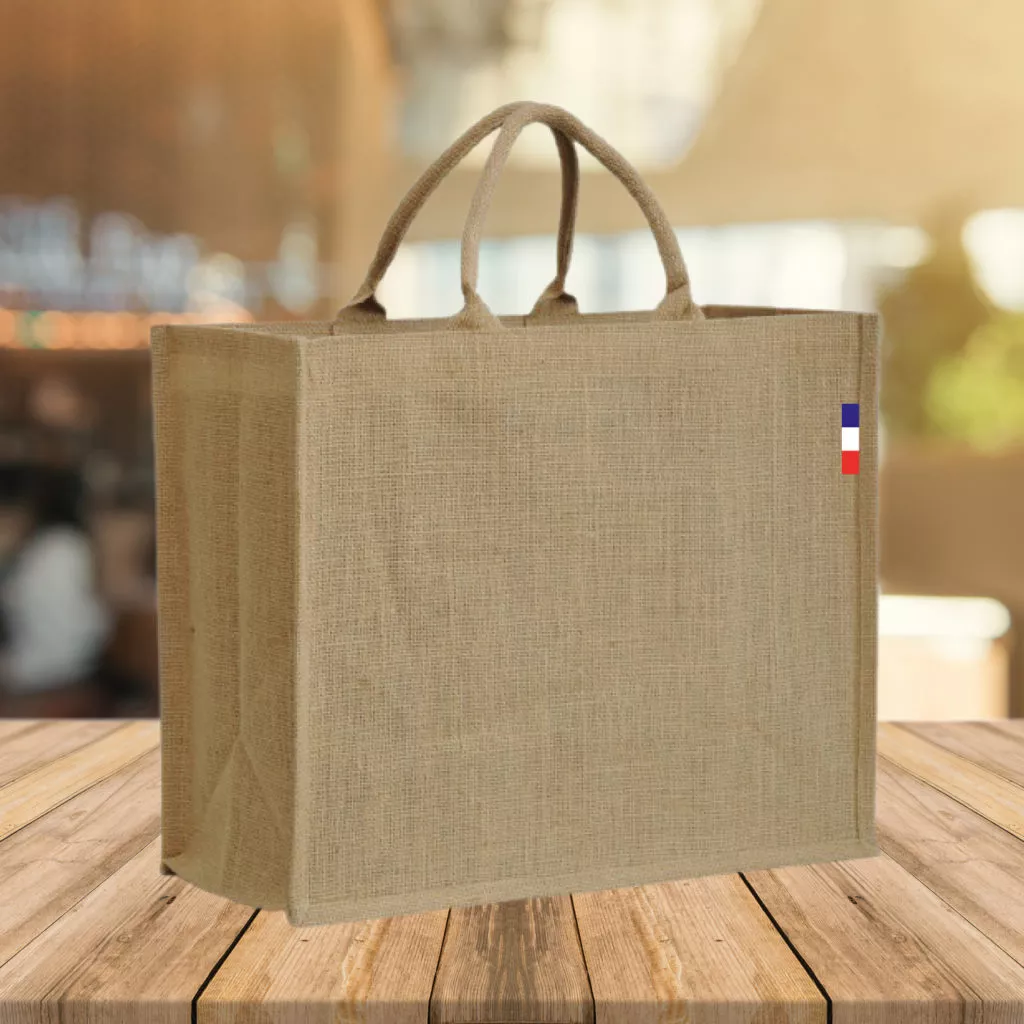 Sacs en toile de jute publicitaire made in France 1 Cabas en toile de jute