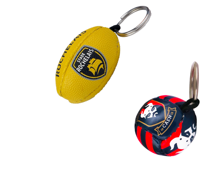Porte-clés ballon de rugby à vos couleurs 1 Porte cles rugby et foot